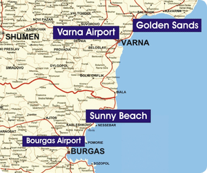 Golden Sands billeje - sammenlign priser på biludlejning (bil eller minibus) i populært ferieområde i Bulgarien