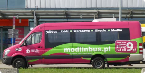 Modlin Lufthavn bus Warszawa