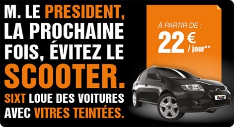 Sixt reklame Hollande - Scooter versus Car Rental
