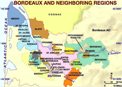 Vinområder omkring Bordeaux, Frankrig