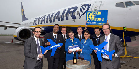 ryanair flyrute portugal hamburg lissabon